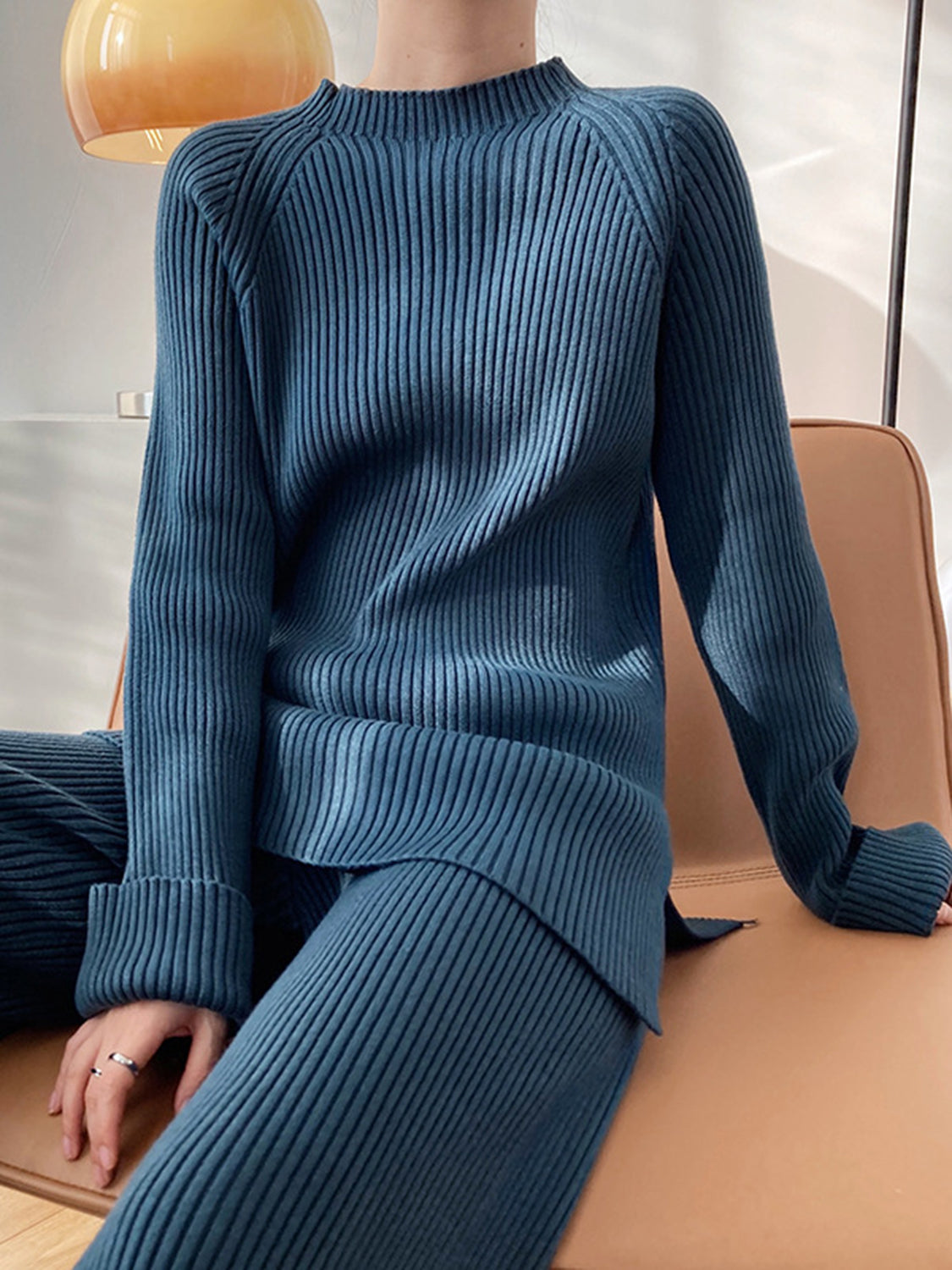 Mock Neck Raglan Sleeve Top and Pants Sweater Set - Danielle and Jason Baker LLC - Danielle Baker's Boutique