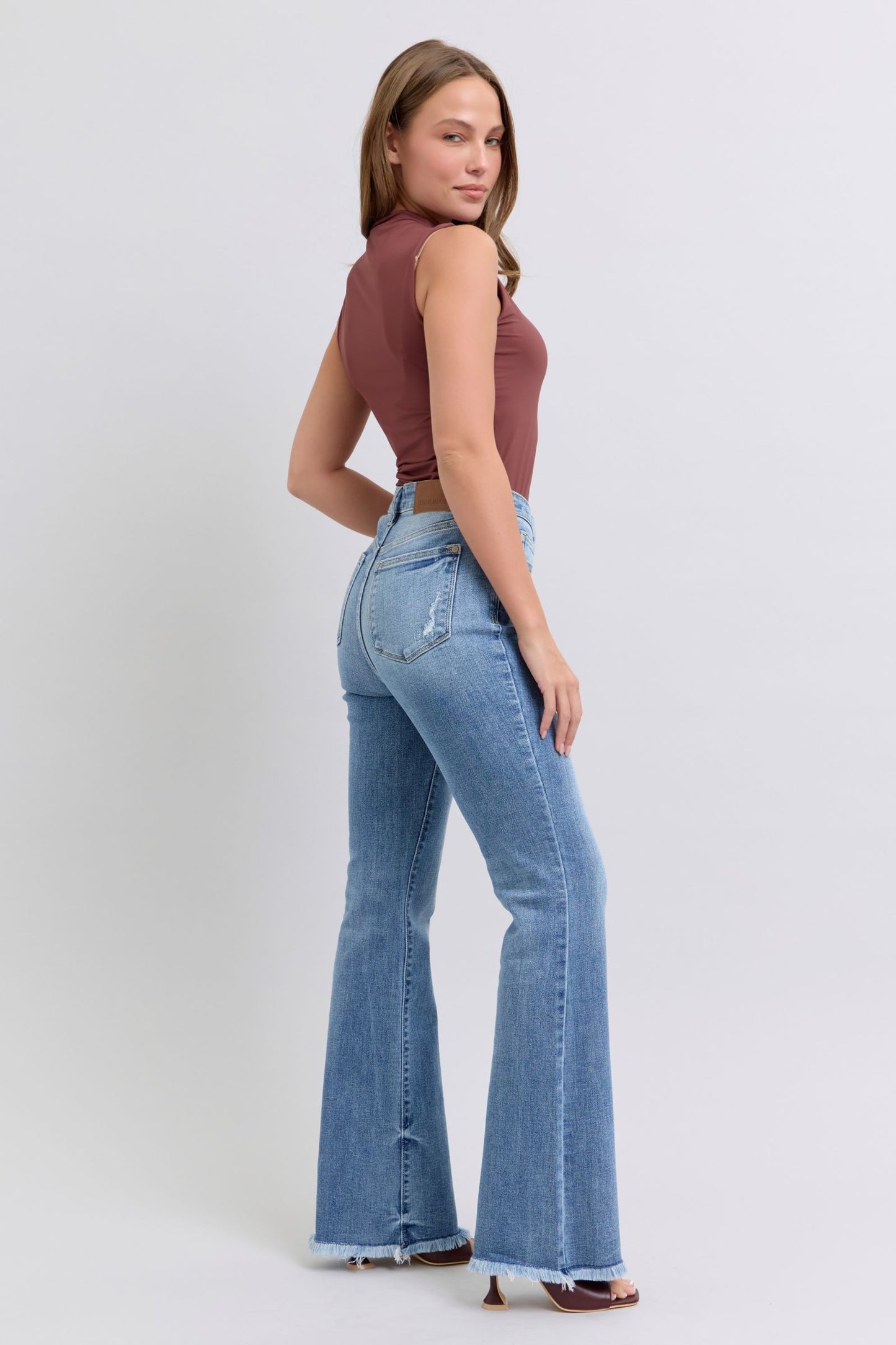 Judy Blue Full Size Raw Hem High Rise Bootcut Jeans - Danielle and Jason Baker LLC - Danielle Baker's Boutique
