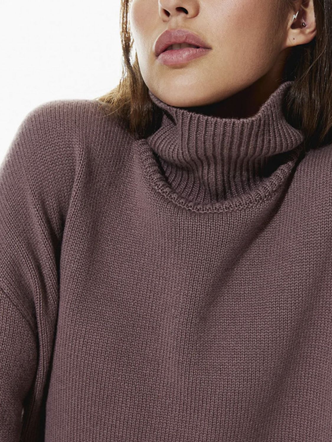 Ribbed Detail Turtleneck Dropped Shoulder Sweater - Danielle and Jason Baker LLC - Danielle Baker's Boutique