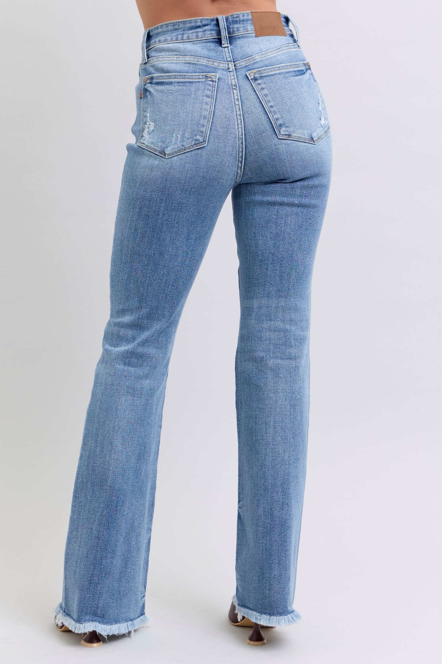Judy Blue Full Size Raw Hem High Rise Bootcut Jeans - Danielle and Jason Baker LLC - Danielle Baker's Boutique