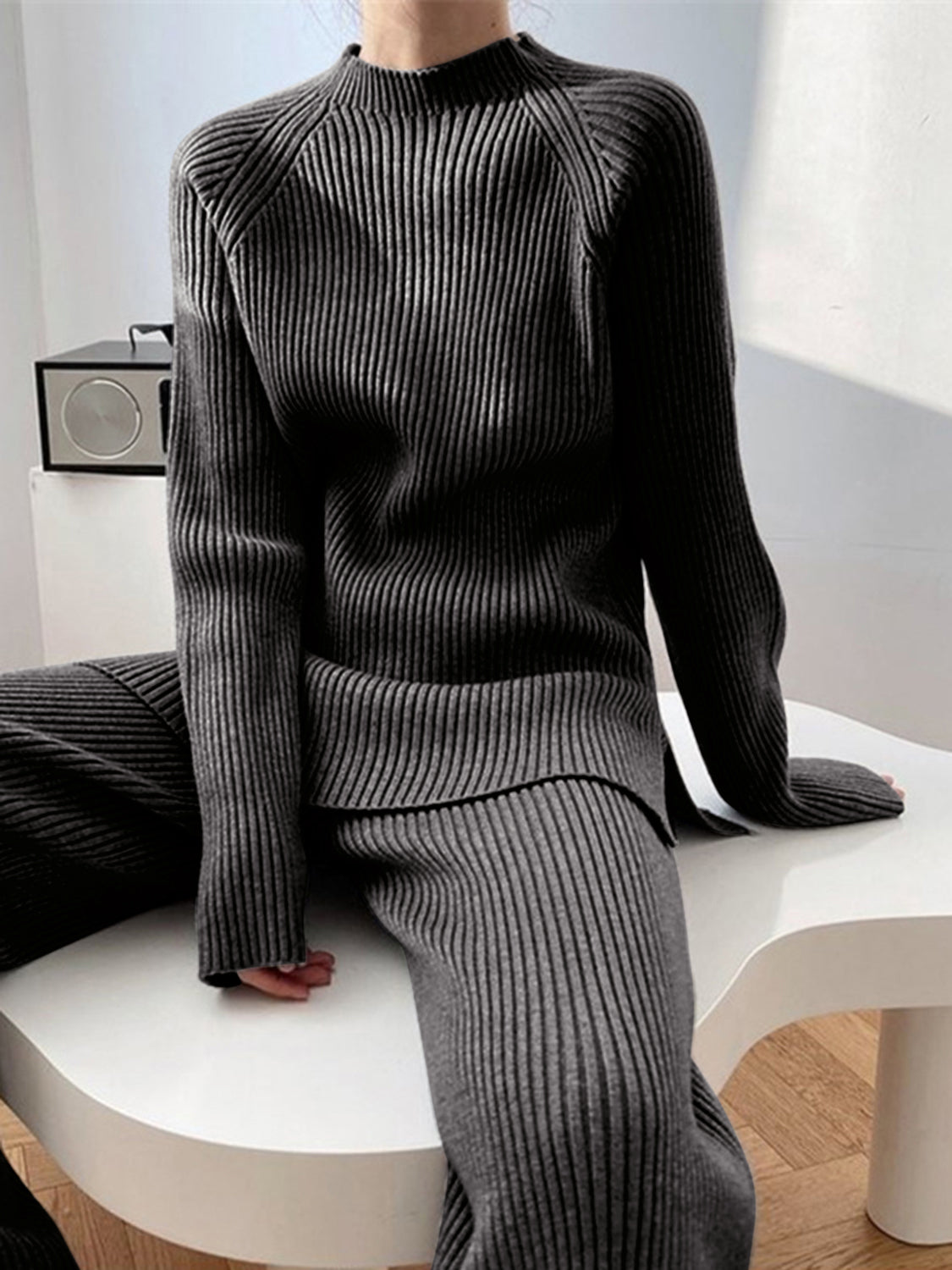 Mock Neck Raglan Sleeve Top and Pants Sweater Set - Danielle and Jason Baker LLC - Danielle Baker's Boutique