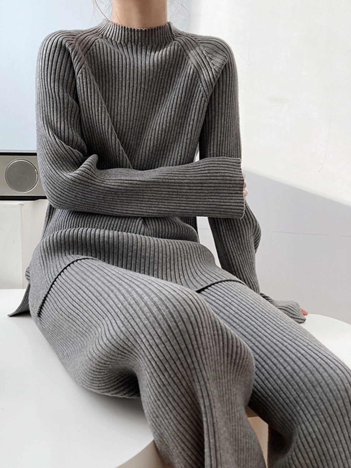 Mock Neck Raglan Sleeve Top and Pants Sweater Set - Danielle and Jason Baker LLC - Danielle Baker's Boutique