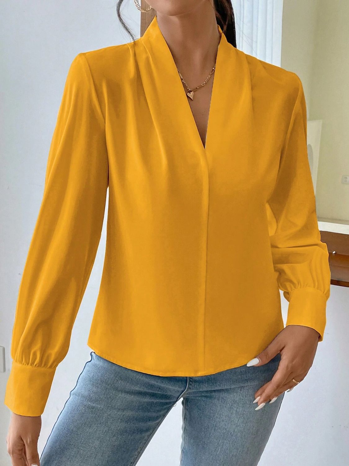 V Neck Long Sleeve Top - Danielle and Jason Baker LLC - Danielle Baker's Boutique