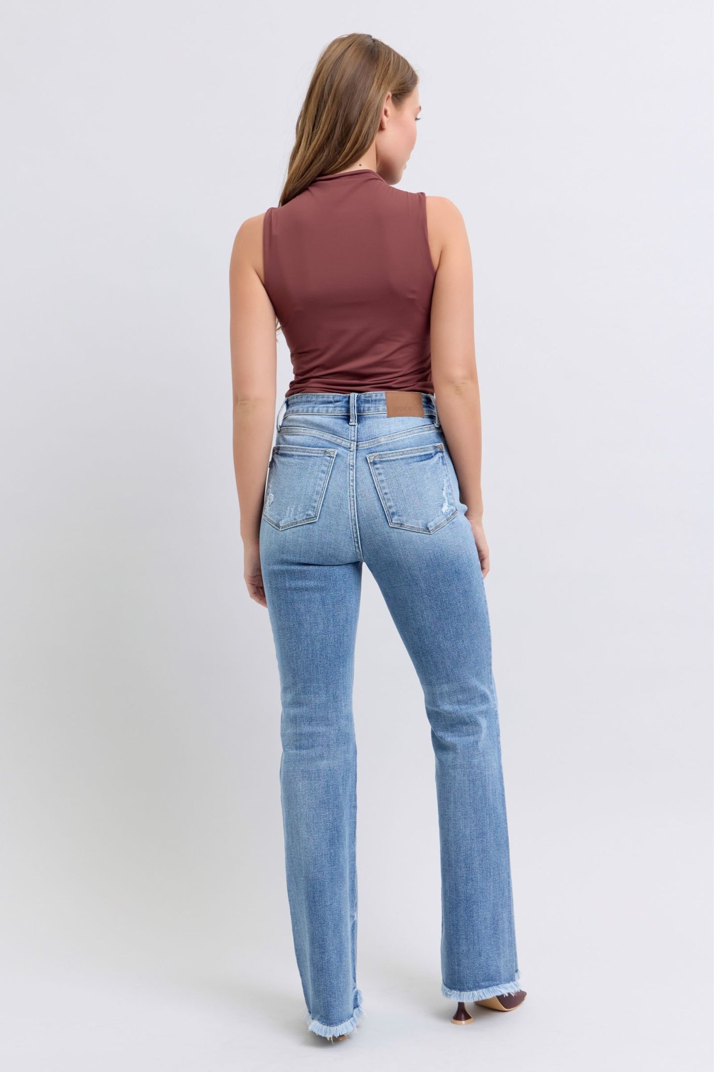 Judy Blue Full Size Raw Hem High Rise Bootcut Jeans - Danielle and Jason Baker LLC - Danielle Baker's Boutique