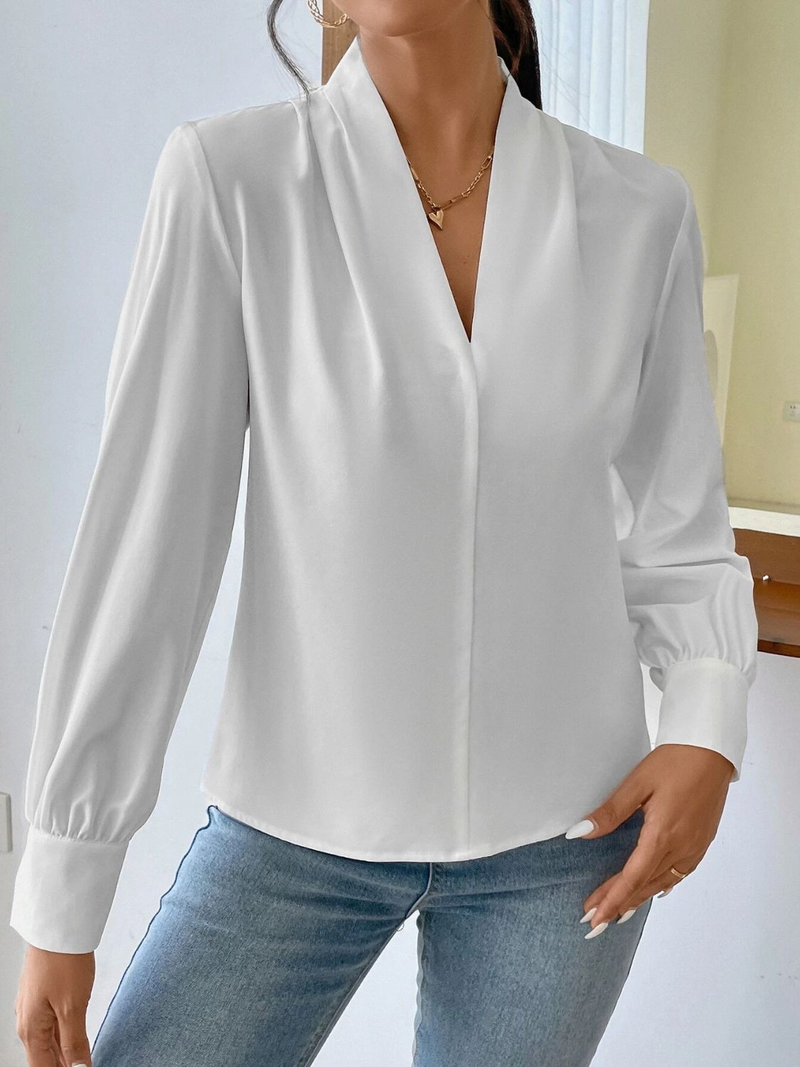 V Neck Long Sleeve Top - Danielle and Jason Baker LLC - Danielle Baker's Boutique