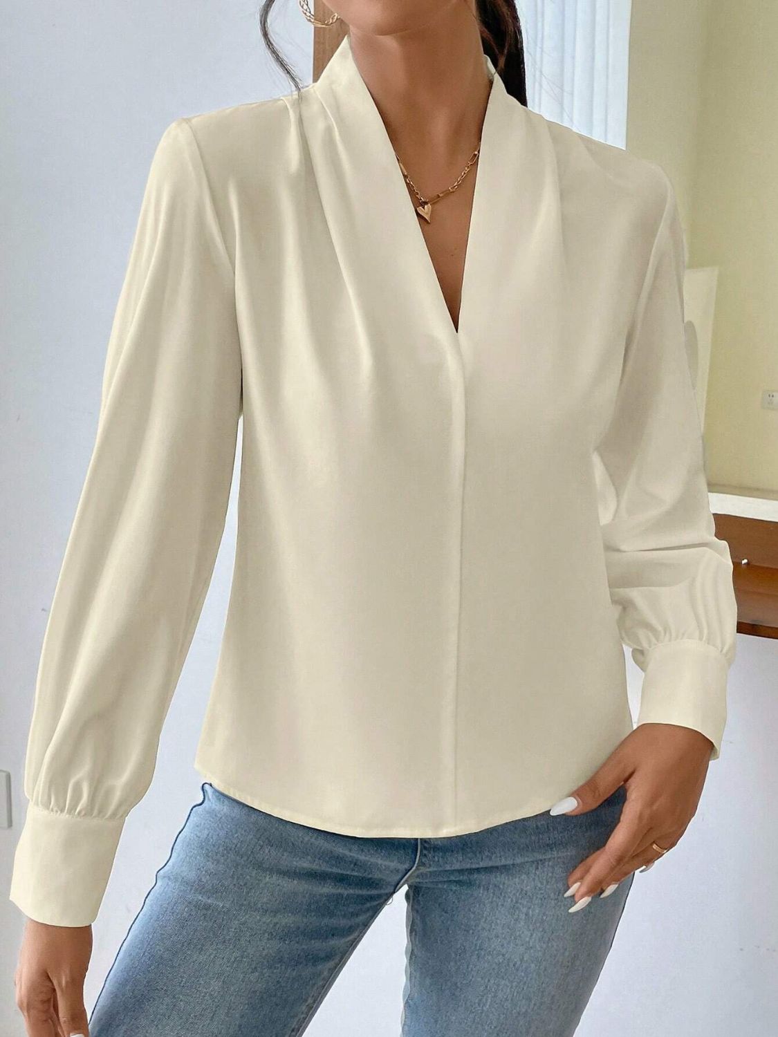 V Neck Long Sleeve Top - Danielle and Jason Baker LLC - Danielle Baker's Boutique