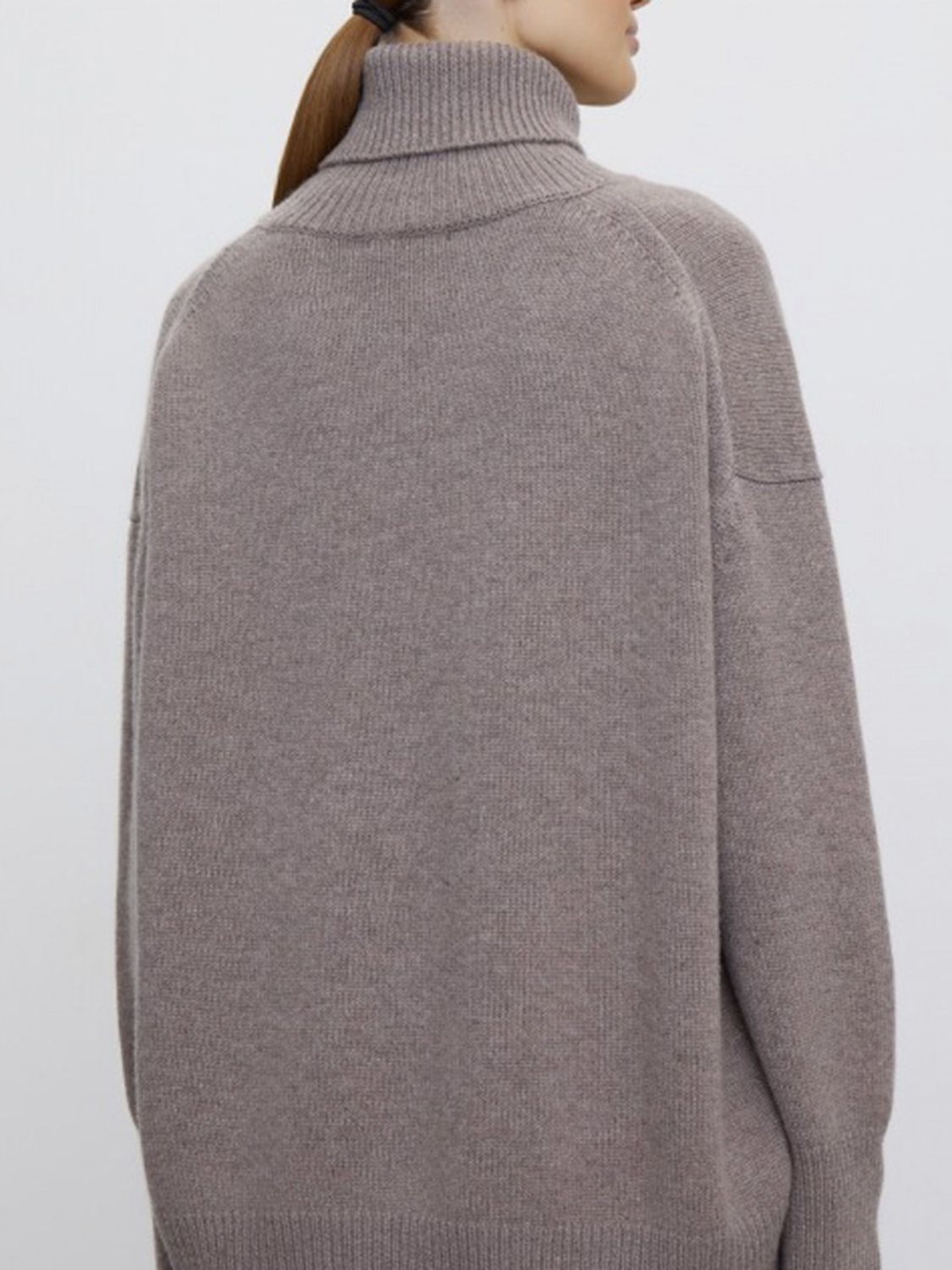 Ribbed Detail Turtleneck Dropped Shoulder Sweater - Danielle and Jason Baker LLC - Danielle Baker's Boutique