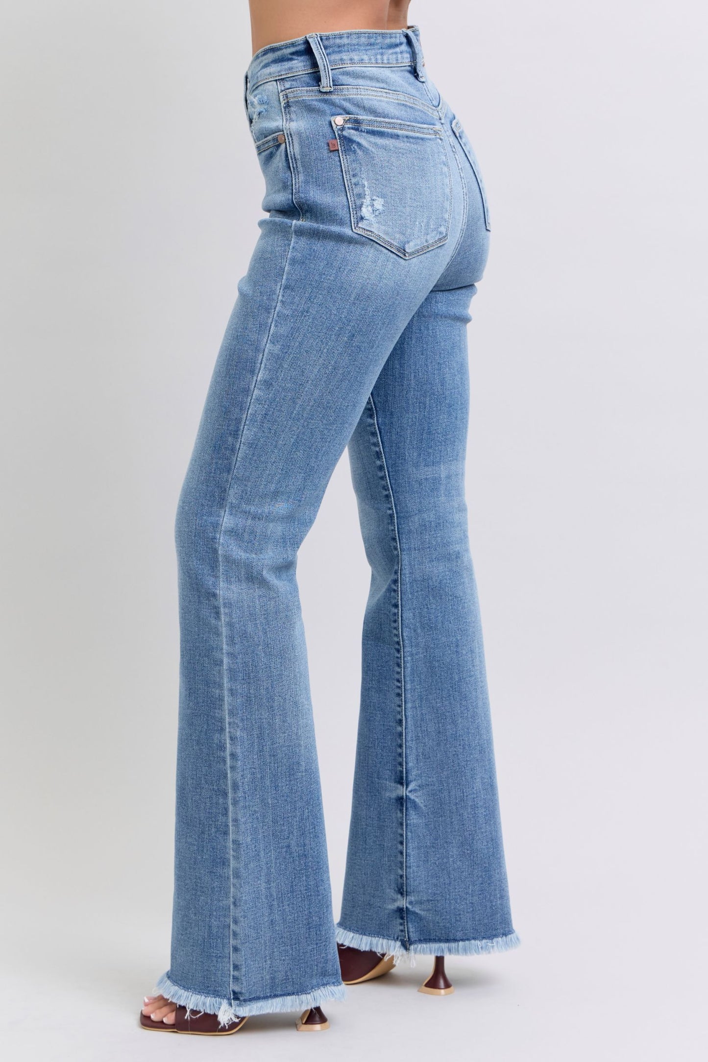 Judy Blue Full Size Raw Hem High Rise Bootcut Jeans - Danielle and Jason Baker LLC - Danielle Baker's Boutique