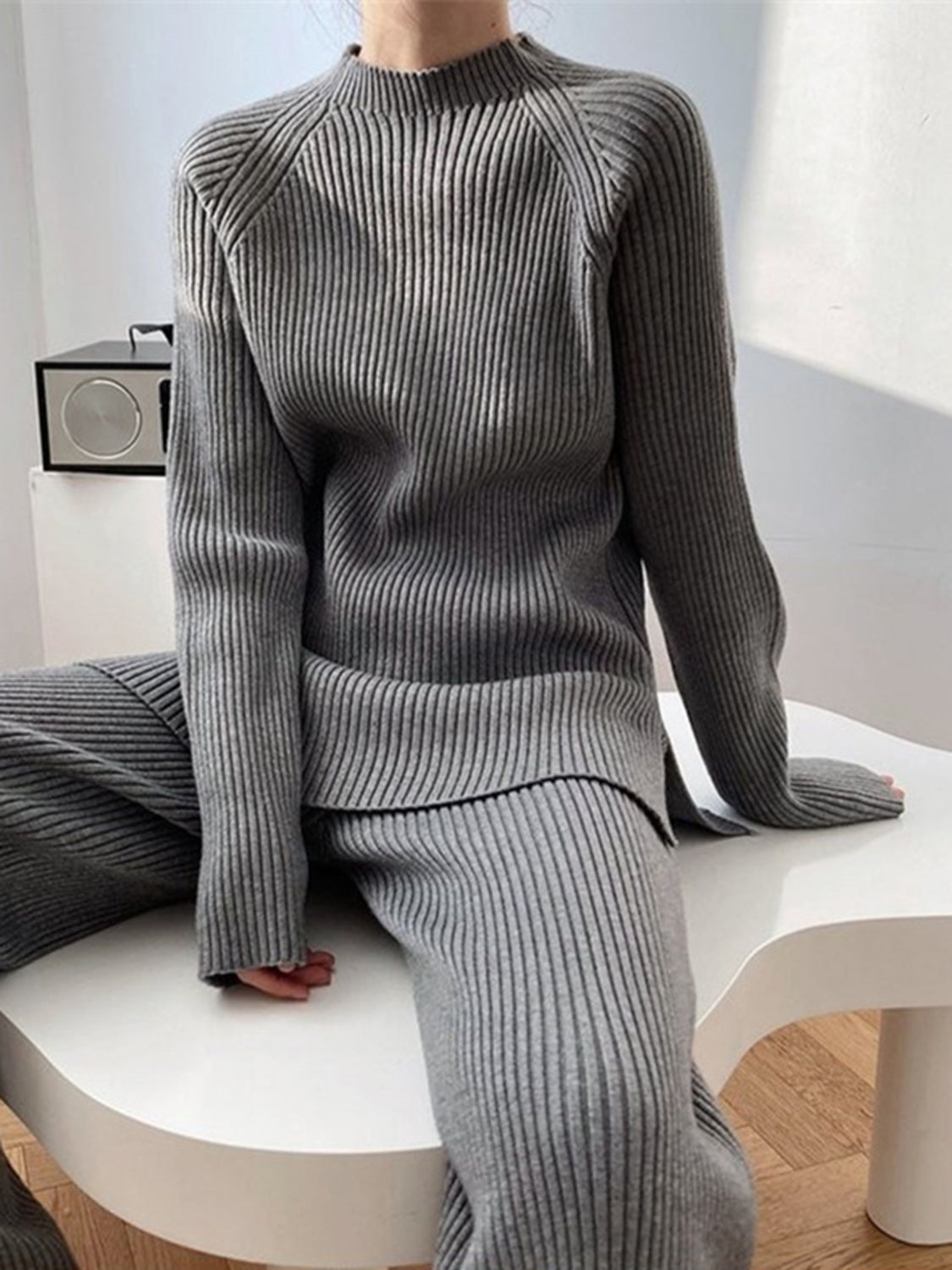 Mock Neck Raglan Sleeve Top and Pants Sweater Set - Danielle and Jason Baker LLC - Danielle Baker's Boutique