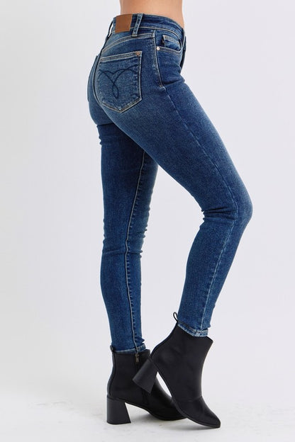 Judy Blue Full Size Mid-Rise Waist Skinny Jeans with Pockets - Danielle and Jason Baker LLC - Danielle Baker's Boutique