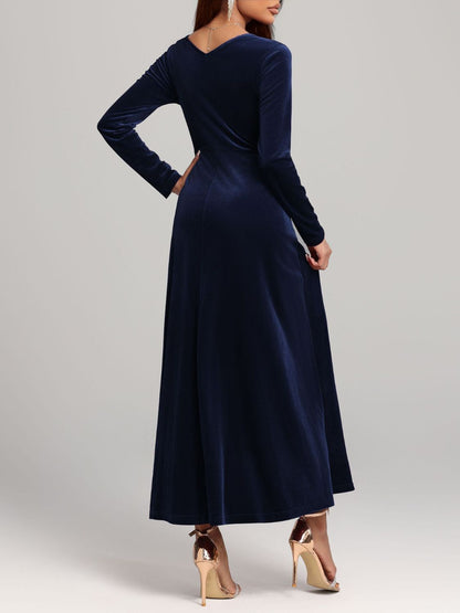 Square Neck Long Sleeve Velvet Dress - Danielle and Jason Baker LLC - Danielle Baker's Boutique