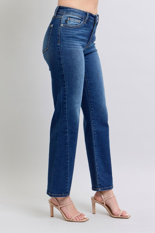 Judy Blue Full Size Side Seam Detail Straight Jeans with Pockets - Danielle and Jason Baker LLC - Danielle Baker's Boutique