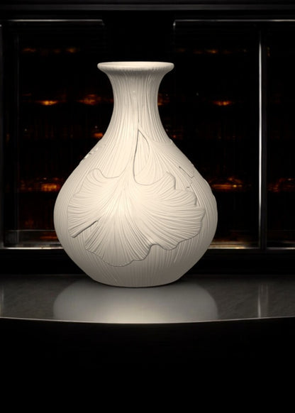 Timeless Ginkgo - Unique Decorative Vase for Home Decor - 3D Print Centerpiece- Used for Faux, Dried and Preserved Flowers & Plants