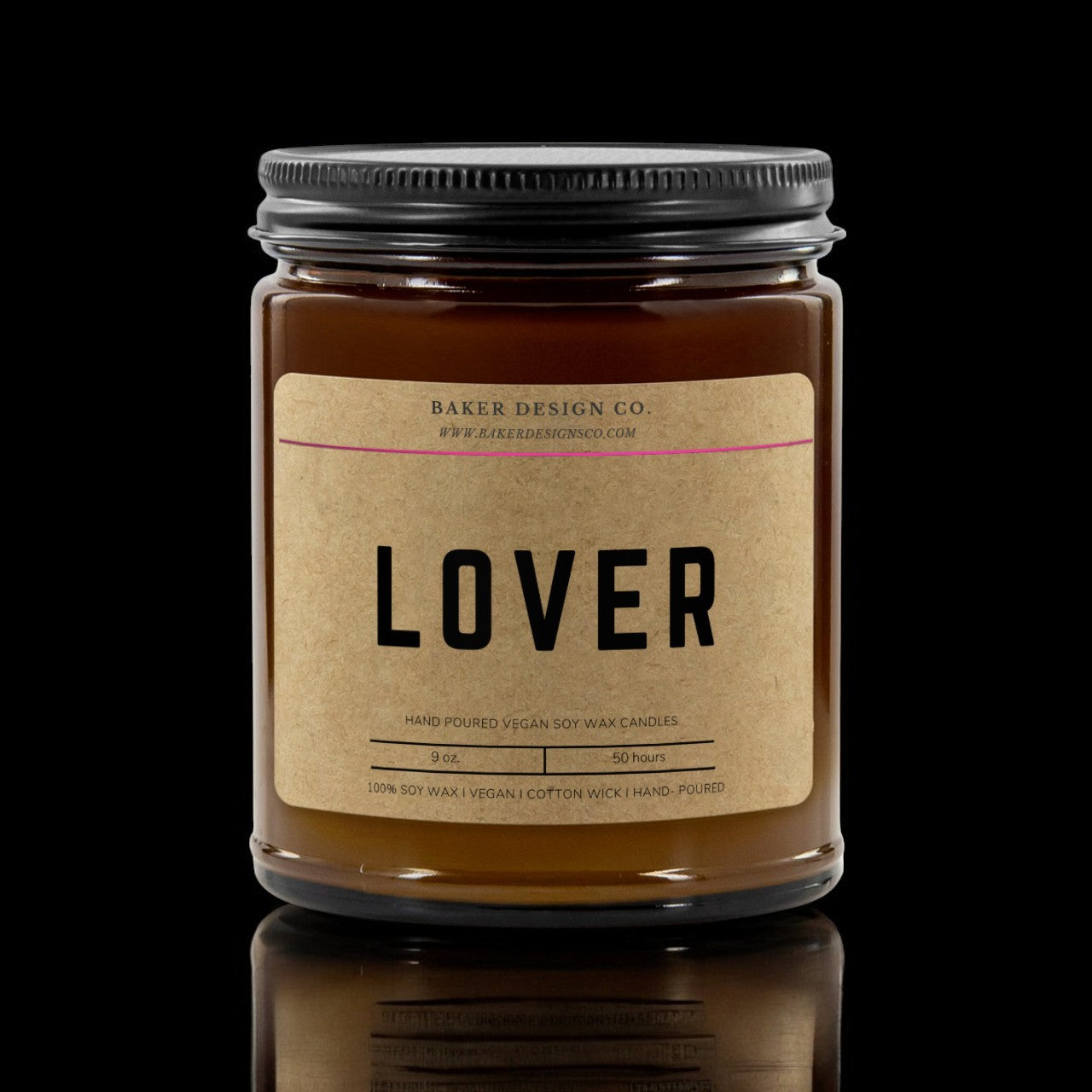 LOVER Candle - Minimalist Amber glass candle - Danielle and Jason Baker LLC - Danielle Baker's Boutique