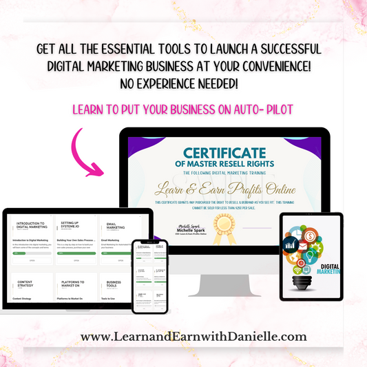 Learn and Earn Profits Online Course with Master Resell Rights - Danielle and Jason Baker LLC - Danielle Baker's Boutique