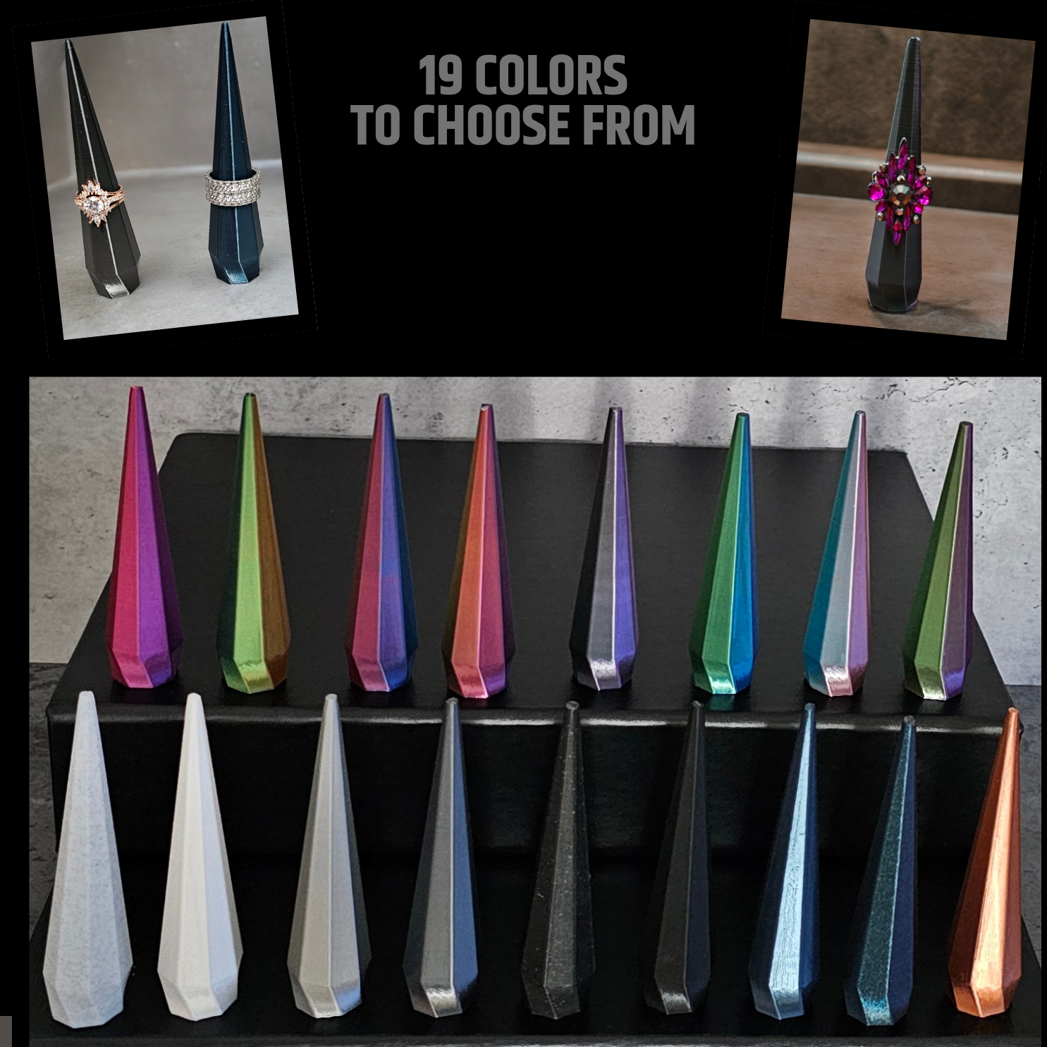 Ring Holder Cone Display Stand - Custom 3D Printed - Danielle and Jason Baker LLC - Danielle Baker's Boutique