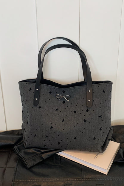 Polyester Bow Polka Dot Tote Bag - Danielle and Jason Baker LLC - Danielle Baker's Boutique