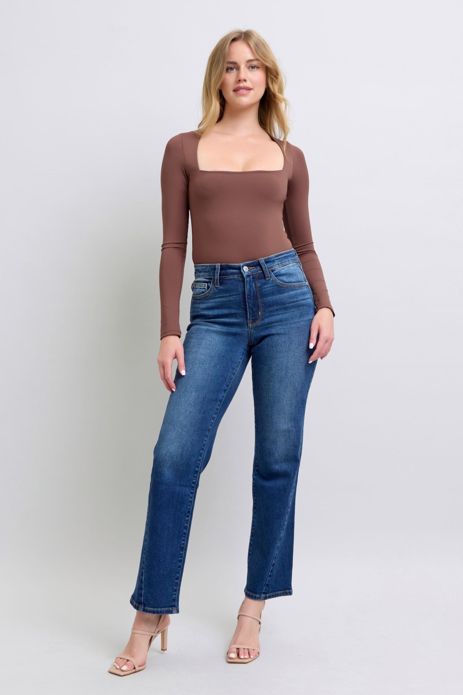 Judy Blue Full Size Side Seam Detail Straight Jeans with Pockets - Danielle and Jason Baker LLC - Danielle Baker's Boutique