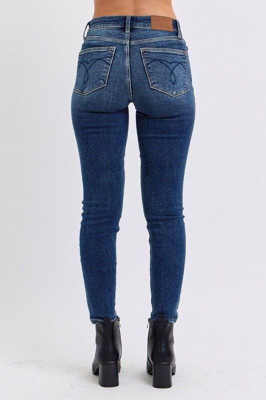 Judy Blue Full Size Mid-Rise Waist Skinny Jeans with Pockets - Danielle and Jason Baker LLC - Danielle Baker's Boutique