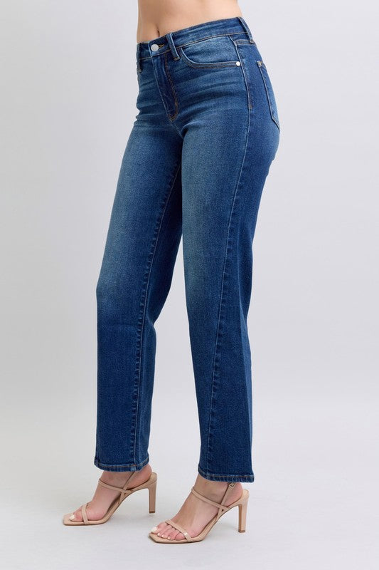 Judy Blue Full Size Side Seam Detail Straight Jeans with Pockets - Danielle and Jason Baker LLC - Danielle Baker's Boutique