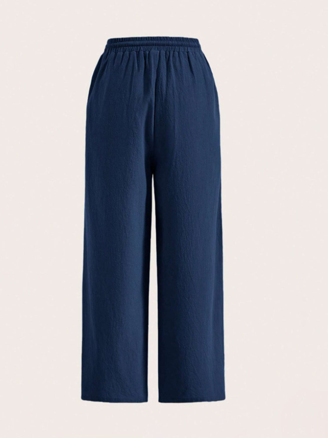 Drawstring Wide Leg Canvas Pants