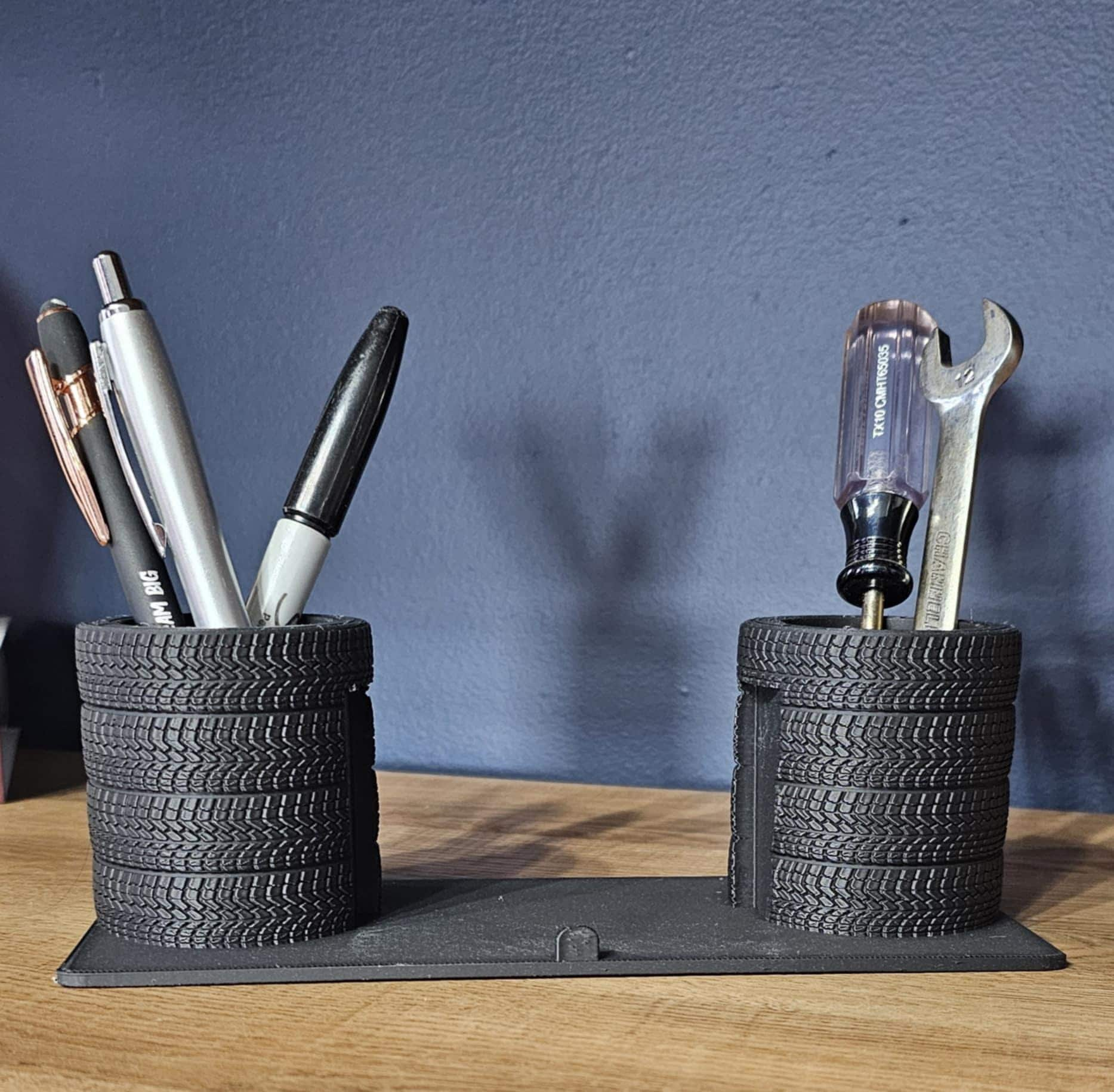 Tire Stack Business Card Holder and Pen Holder| Car Guys | Mechanic | Desk Organizer | Desk Organization | Father's Day Gift | Racing