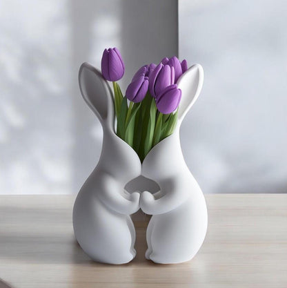 Bunny Love- Unique Decorative Vase for Home Decor - 3D Print Centerpiece