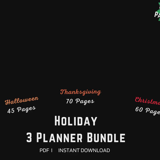 3 NEW PDF Holiday Bundle Planner, Christmas, Halloween and Thanksgiving Planner 175 pages!  100% worth it