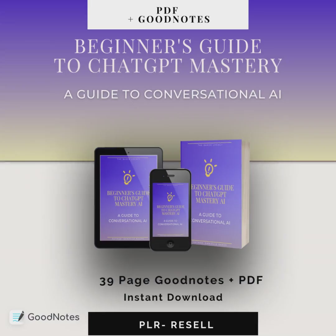 A Beginner's Guide to ChatGPT Mastery: A Guide to Conversational AI E-Book | PLR | Resale Rights | Editable Canva | Digital Download