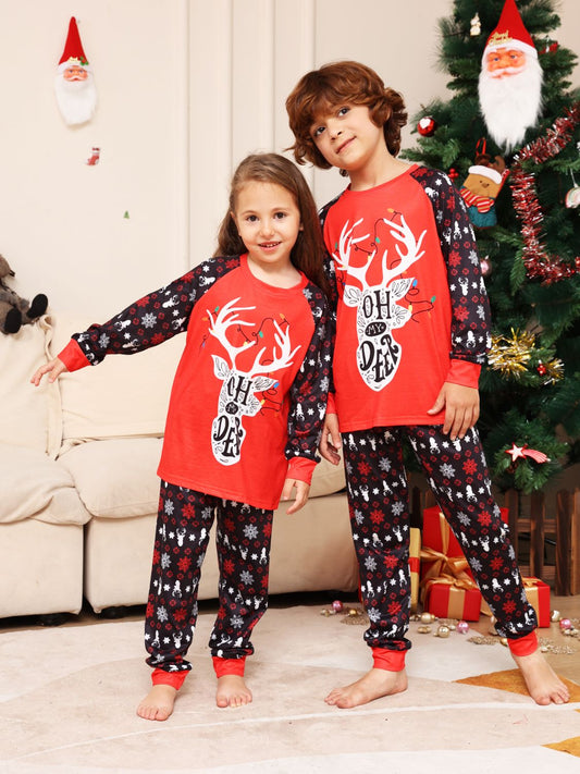 Toddler & Childs Reindeer Christmas Family Pajama Top and Pants Set