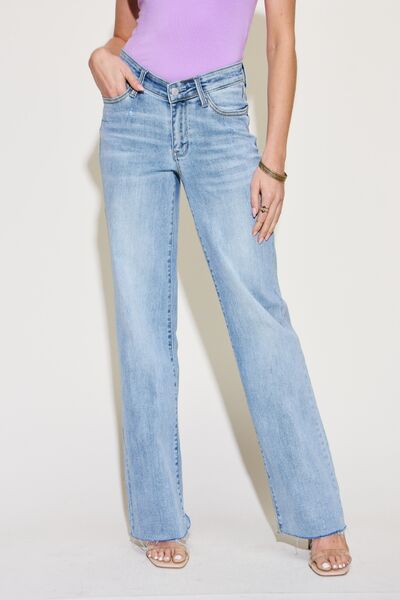 Judy Blue Full Size V Front Waistband Straight Jeans - Danielle and Jason Baker LLC - Danielle Baker's Boutique