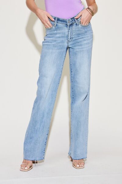 Judy Blue Full Size V Front Waistband Straight Jeans - Danielle and Jason Baker LLC - Danielle Baker's Boutique