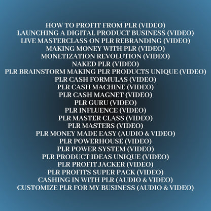 PLR Reseller Super Pack | Learn How to Resell Digital PLR & MRR Products | eBooks | Video Courses | Audio Courses