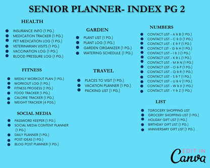 PLR Ultimate SENIOR Printable Planner, Huge 140 Page Planner, 2023 & 2024 Digital Planner, Undated iPad Planner, Home Management